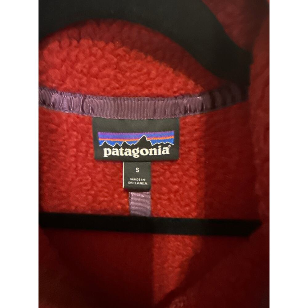 Patagonia Retro Pile Marsupial Fleece Pullover Women Small Red 1/2 1/4 Zip - Picture 3 of 4